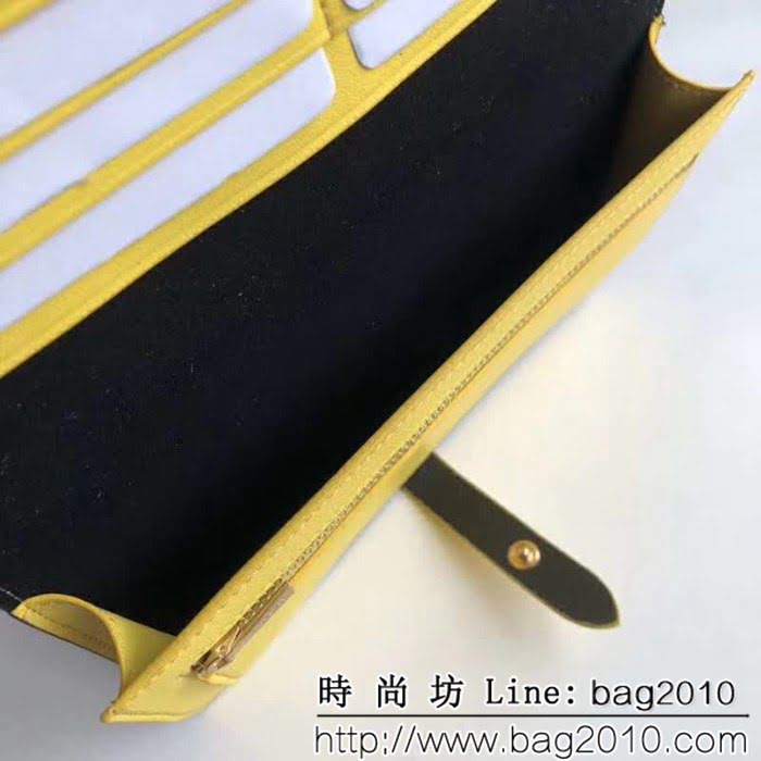 CELINE賽琳原單 專櫃 手掌紋牛皮搭扣拼色錢夾 4148 SL1454